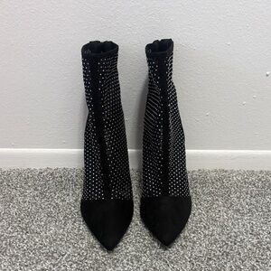 Rouge! Black and Silver Studded Heeled Boots